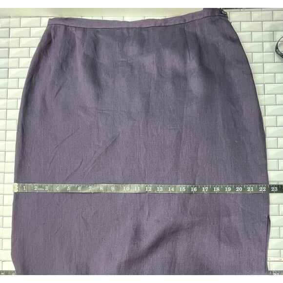 Lafayette 148 New York Maxi Skirt Side Slit 100% Linen Purple New Beachy - Picture 12 of 12